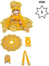 Tiny Shiny Laddu Gopal Poshak Thakur Ji Dress Heavy Designer Dress for Kanha Ji Fancy Dress(Size-1 , Inch-5)