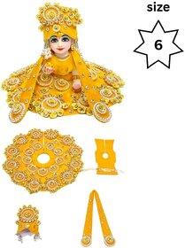 Tiny Shiny Laddu Gopal Poshak Thakur Ji Dress Heavy Designer Dress for Kanha Ji Fancy Dress(Size-6 , Inch-12)