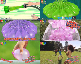 Dealbindaas Ben 10 Holi Magic Balloon Bunch 111 Pc Auto Fill (3 Sets Of 37 Balloons) Water Gun