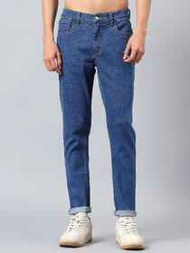 Meghz Blue Slim Fit Mid Rise Ankle Length Jeans