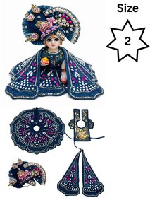 Tiny Shiny Laddu Gopal Poshak Thakur Ji Dress Heavy Designer Dress for Kanha Ji Fancy Dress(Size-2 , Inch-6)