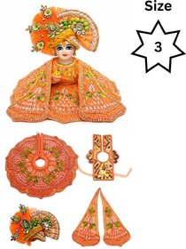 Tiny Shiny Laddu Gopal Poshak Thakur Ji Dress Heavy Designer Dress for Kanha Ji Fancy Dress(Size-3 , Inch-7)