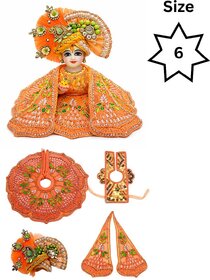Tiny Shiny Laddu Gopal Poshak Thakur Ji Dress Heavy Designer Dress for Kanha Ji Fancy Dress(Size-6 , Inch-12)