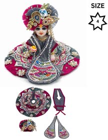Tiny Shiny Laddu Gopal Poshak Thakur Ji Dress Heavy Designer Dress(Size-4 , Inch-8)
