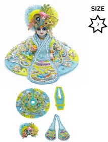 Tiny Shiny Laddu Gopal Poshak Thakur Ji Dress Heavy Designer Dress(Size-3 , Inch-7)