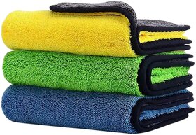 Shopkartz Microfiber Car Towel Cleaning Cloth Wash Towel Set - Vibrant, Absorbent, and Ideal for Car Detailing and Household Cleaning (Pack of 2)