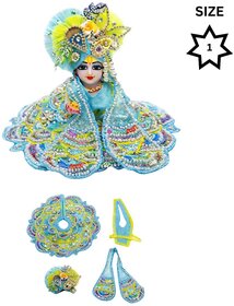 Tiny Shiny Laddu Gopal Poshak Thakur Ji Dress Heavy Designer Dress(Size-1 , Inch-5)