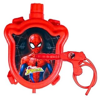 DealBindaas Aqua Blast Holi Backpack Water Guns for Kids Characters Themed Water Shooter Toys with Adjustable Straps 600ml Capacity Tank and Durable Design - Red