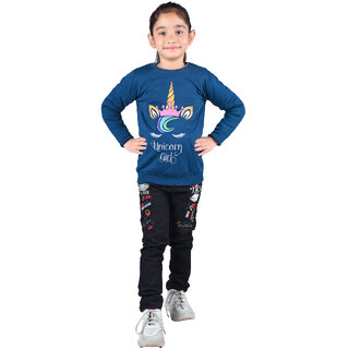 Kid Kupboard Cotton Girls Sweatshirt, Blue, Full-Sleeves, 8-9 Years KIDS8239