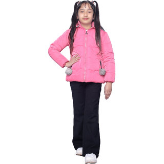 Kid Kupboard Cotton Girls Jacket, Pink, Full-Sleeves, 9-10 Years KIDS8248