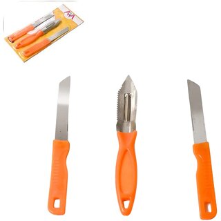 Experience Culinary Mastery with Our 3-in-1 Stainless Steel Kitchen Knife Set  Serrated, Paring, and Utility Knives for Every Cooking Need