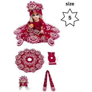 Tiny Shiny Laddu Gopal Poshak Thakur Ji Dress Heavy Designer Dress for Kanha Ji Fancy Dress(Size-5 , Inch-10)