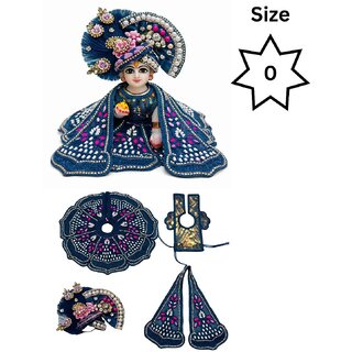 Tiny Shiny Laddu Gopal Poshak Thakur Ji Dress Heavy Designer Dress for Kanha Ji Fancy Dress(Size-0 , Inch-4)