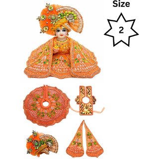 Tiny Shiny Laddu Gopal Poshak Thakur Ji Dress Heavy Designer Dress for Kanha Ji Fancy Dress(Size-2 , Inch-6)
