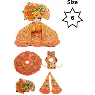 Tiny Shiny Laddu Gopal Poshak Thakur Ji Dress Heavy Designer Dress for Kanha Ji Fancy Dress(Size-6 , Inch-12)