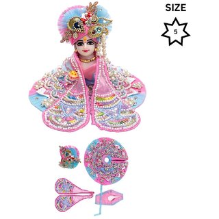 Tiny Shiny Laddu Gopal Poshak Thakur Ji Dress Heavy Designer Dress(Size-5 , Inch-10)