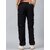 Men's Black Cargo Pants with Multiple Pockets, Straight Fit, Casual Utility Trousers