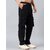 Men's Black Cargo Pants with Multiple Pockets, Straight Fit, Casual Utility Trousers
