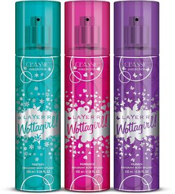 LAYER'R Wottagirl Classic Collection Heaven Romance Fantasy Body Splash 135 ml (Pack of 3)