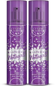 Layer'r Wottagirl Heaven Classic Collection Fragrant Body Splash for Women | Long Lasting Fragrance (135ml) (Pack of 2)