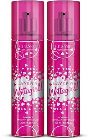 Layer'r Wottagirl Romance Classic Collection Fragrant Body Splash for Women | Long Lasting Fragrance (135ml) (Pack of 2)