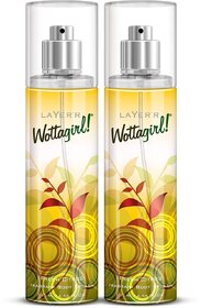 Layer'r Women WottaGirl Fresh Citrus Fragrant Body Splash | Long Lasting Liquid Fragrance (135Ml) (Pack Of 2)