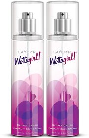 Layer'r Wottagirl Secret Crush Fragrant Body Splash for Women | Long Lasting Fragrance (135ml) (Pack of 2)