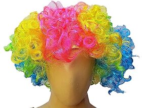 Kaku Fancy Dresses Multicolor Party Wig -Multicolor, 3-8 Years, for Unisex