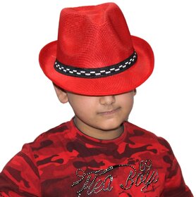 Kaku Fancy Dresses Red Color Hat Costume Accesory -Red, Free Size, For Unisex