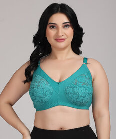 ZIVOK Women Full Coverage Lightly Padded Bra (Green)