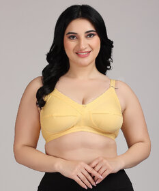ZIVOK Women Full Coverage Non Padded Bra (Yellow)