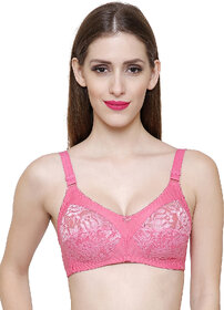 ZIVOK (Pack of 3) Women Full Coverage Lightly Padded Bra (Pink, Green, Beige)