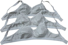 ZIVOK (Pack of 3) Women Full Coverage Non Padded Bra (White)