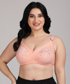 ZIVOK Women Full Coverage Lightly Padded Bra (Beige)