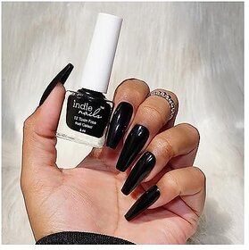 Nail Polish Midnight Affair - Jet Black Long-Lasting High-Shine Finish | Chip-Resistant and Quick-Drying Formula | Vegan and 12-Free Nail Paint For Women Professional-Quality Manicure 5ml