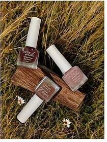 Nail Polish Set for Women | Long-Lasting High Shine Nail Paint Combo | Vegan and Cruelty-Free | 3 Bright Vibrant Shades | Quick Dry Nail Polish Set (Skin and Cinnamon Pack of 3)