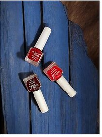 Nail Polish 12-Free Formula Quick Dry Long-Lasting Chip Resistant High Glossy Shine Vegan Made in India Nail Paint For Women 5ml (Toasted Reds Pack of 3)