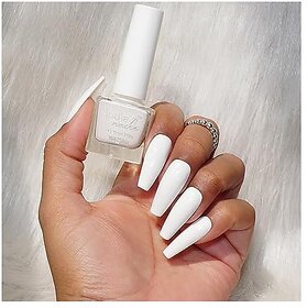 Nail Polish Moonpie - Pure Premium White Long-Lasting High-Shine Finish | Chip-Resistant and Quick-Drying Formula | Vegan and 12-Free Nail Paint For Women Professional-Quality Manicure 5ml