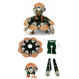 Tiny Shiny Laddu Gopal Poshak Thakur Ji Dress Heavy Designer Dress(Size-2 , Inch-6)