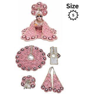 Tiny Shiny Laddu Gopal Poshak Thakur Ji Dress Heavy Designer Dress(Size-5 , Inch-10)