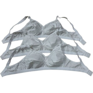 ZIVOK (Pack of 3) Women Full Coverage Non Padded Bra (White)