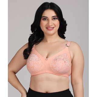 ZIVOK Women Full Coverage Lightly Padded Bra (Beige)