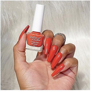 Nail Polish Sunset Orange Long-Lasting High-Shine Finish | Chip-Resistant and Quick-Drying Formula | Vegan and 12-Free Nail Paint For Women Professional-Quality Manicure 5ml