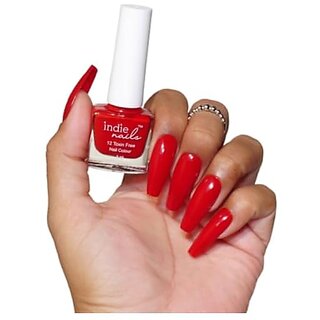 Nail Polish 12-Free Formula Quick Dry Long-Lasting Chip Resistant High Glossy Shine Vegan Made in India Nail Paint For Women 5ml (Blood Rush - Blood Red 5ml)