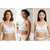ZIVOK (Pack of 3) Women Full Coverage Non Padded Bra (White)