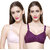 ZIVOK (Pack of 2) Women Full Coverage Non Padded Bra (Pink, Purple)