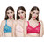 ZIVOK (Pack of 3) Women Full Coverage Non Padded Bra (Pink, Green, Beige)