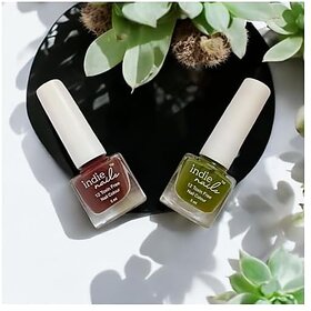Nail Polish Set for Women | 12-Free Vegan Cruelty-Free Quick Dry Long Lasting High Gloss Chip Resistant | Nail Paint Combo Set for Women | Made in India Set of 2 Earthy Harmony