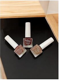 Nail Polish Set for Women | Long-Lasting High Shine Nail Paint Combo | Vegan and Cruelty-Free | 3 Bright Vibrant Shades | Quick Dry Nail Polish Set (Cream and Cocoa Pack of 3)