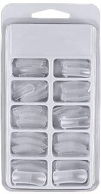 Kreni 100Pcs Jelly Poly Gel False Nail Tips Model Form For Full Cover Uv Gel Acrylic Nail Art Mold Fake Nails Extension Transparent Pack Of 1 Hj-Nt042